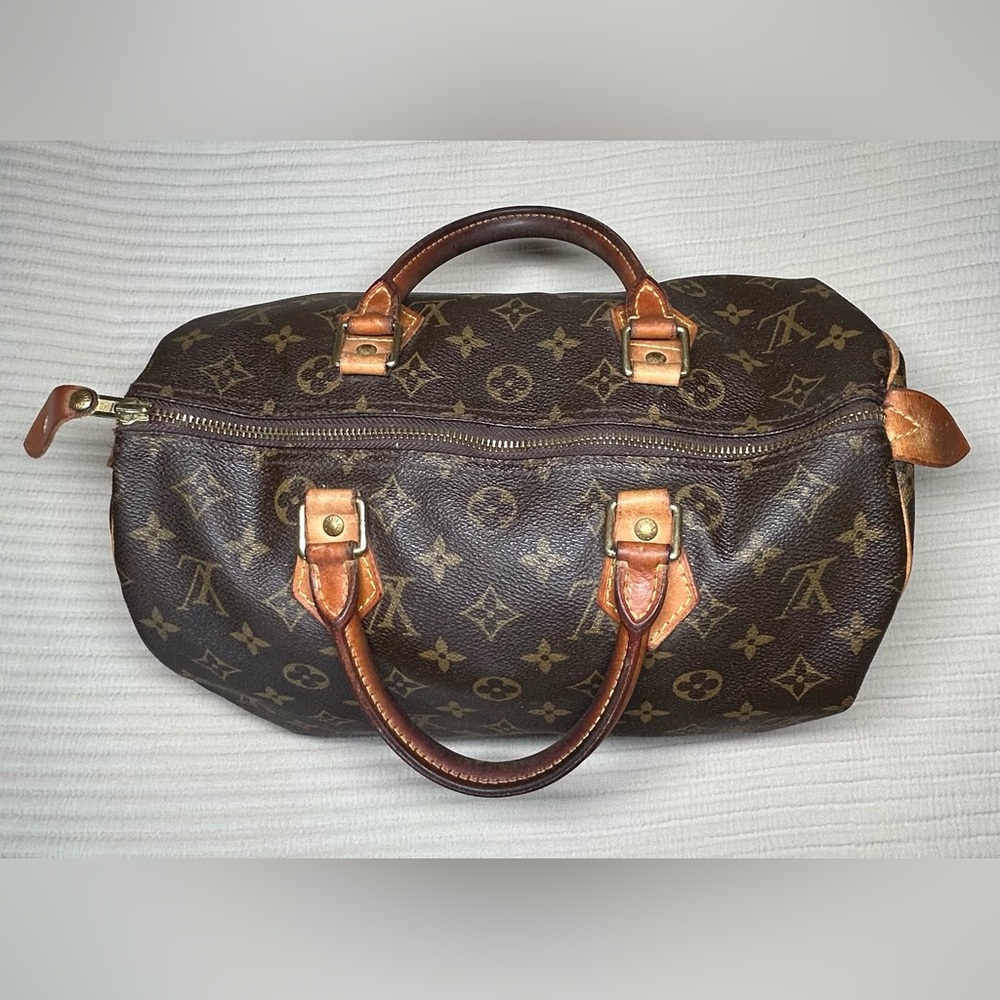 Louis Vuitton Speedy 30 Vintage 90’s Y2K Coated Canvas Purse Bag Large Patina - Picture 3 of 16